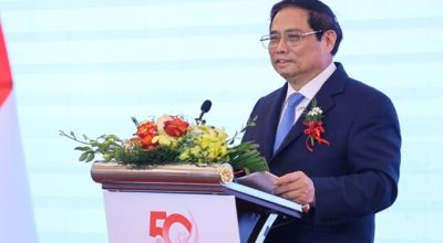 Thủ tướng Phạm Minh Chính tại Hội thảo kinh tế cấp cao Việt Nam - Nhật Bản sáng 7/3. Ảnh: VGP